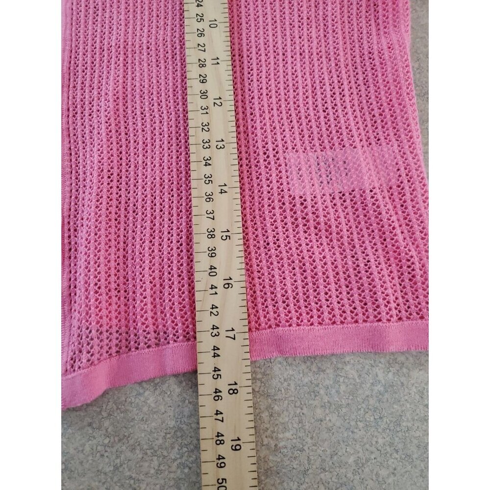 Talbots Pink Cropped Open-Front Knit Cardigan size Small - Picture 10 of 12